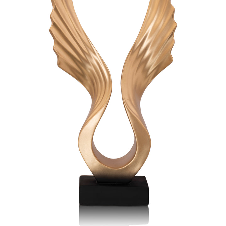 Gold Angel Wings Polyresin Figurine with Base