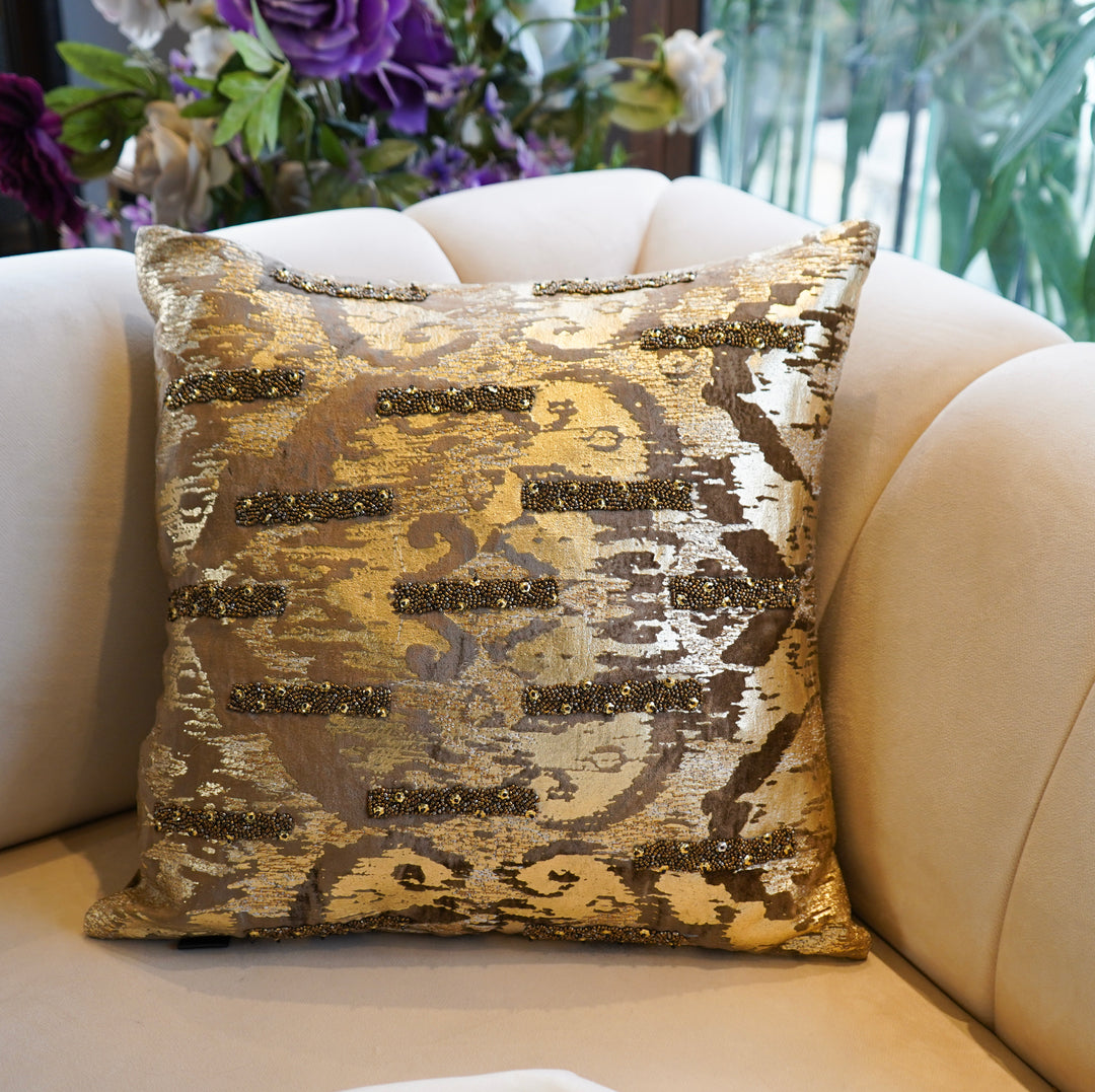 Gold Yidum Velvet Cushion Cover 20x20 inch