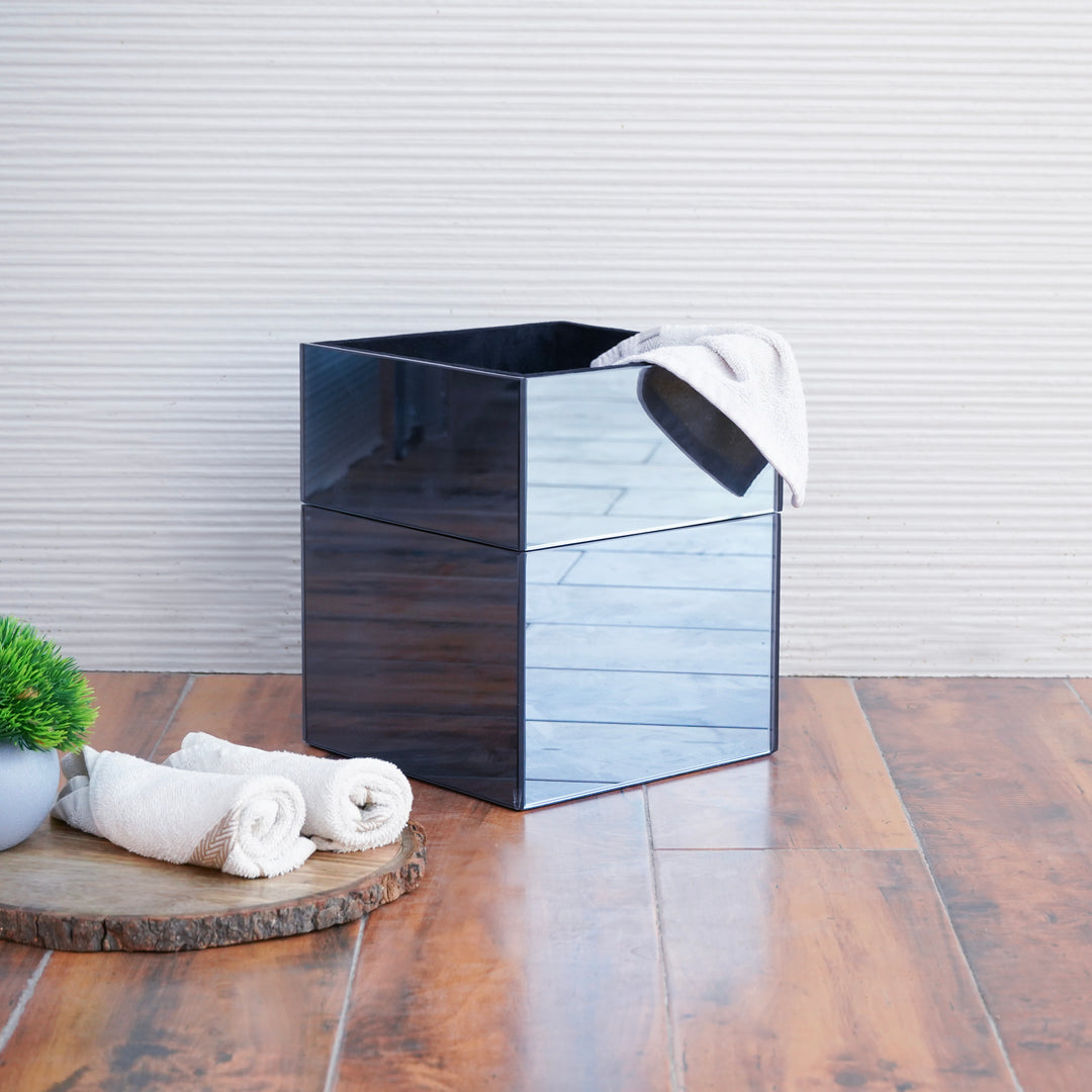 Blue Bathroom Dustbin / Hand Towel Basket Organiser