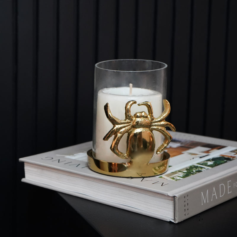 Gold Hurricane Candle Holder, Small