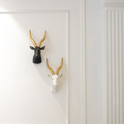 Stag Wall Decor White & Gold