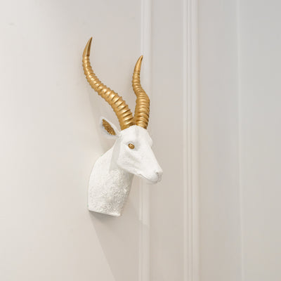 Stag Wall Decor White & Gold