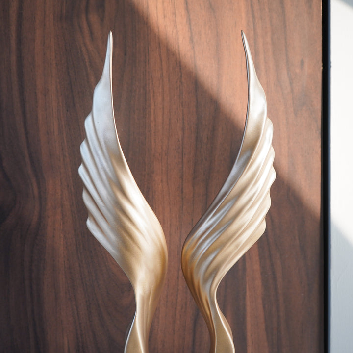 Gold Angel Wings Polyresin Figurine with Base