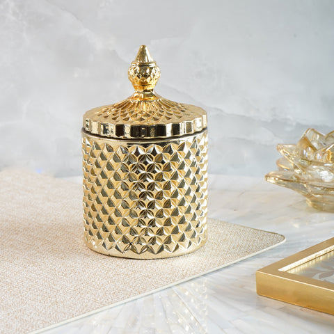 Gold Crystal Jar Scented Candle with Lid