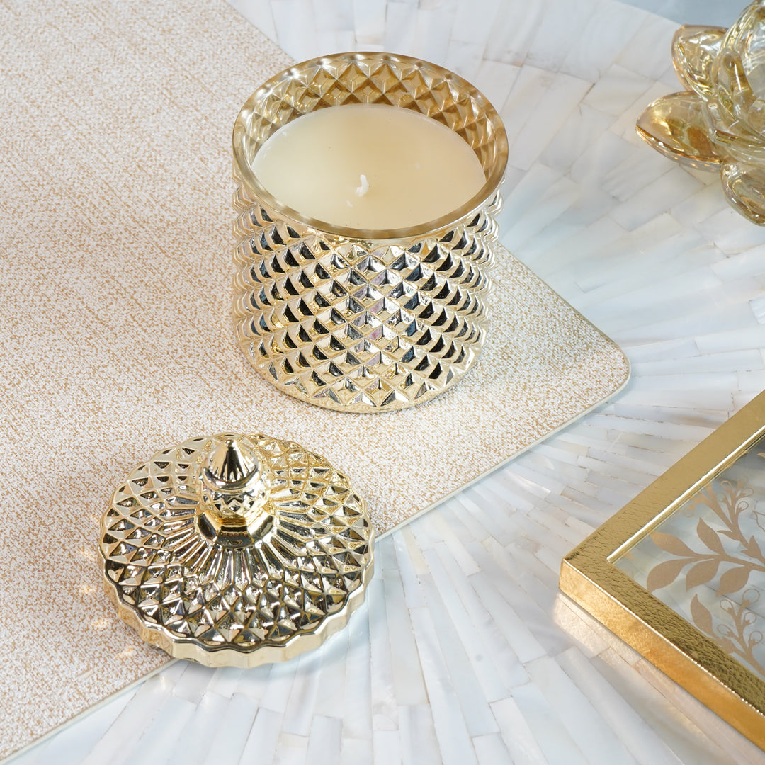 Gold Crystal Jar Scented Candle with Lid