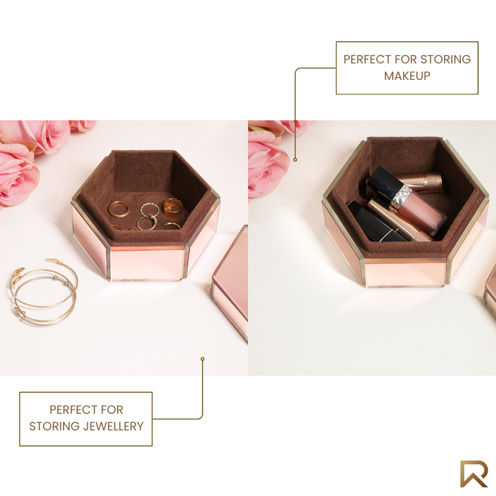 Multi-purpose Organiser box in Rose Gold, Small