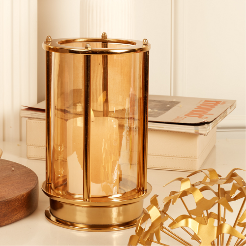 Classic Gold Pillar Candle Holder, Small