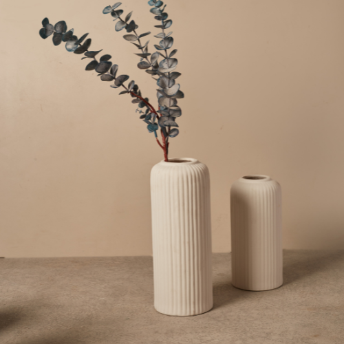 Ceramic Vase in White, large