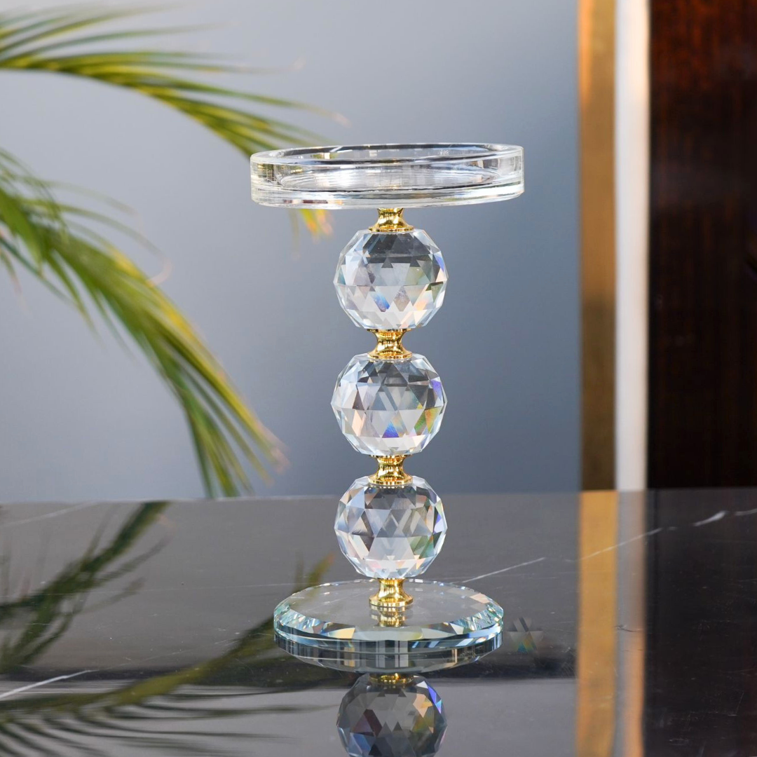 Crystal Candle Holder, Clear