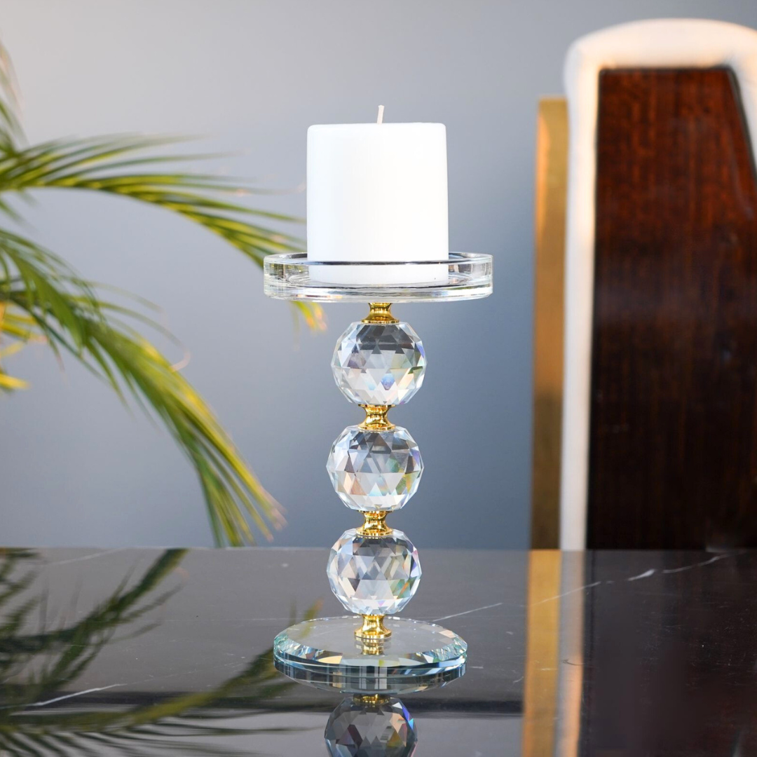 Crystal Candle Holder, Clear