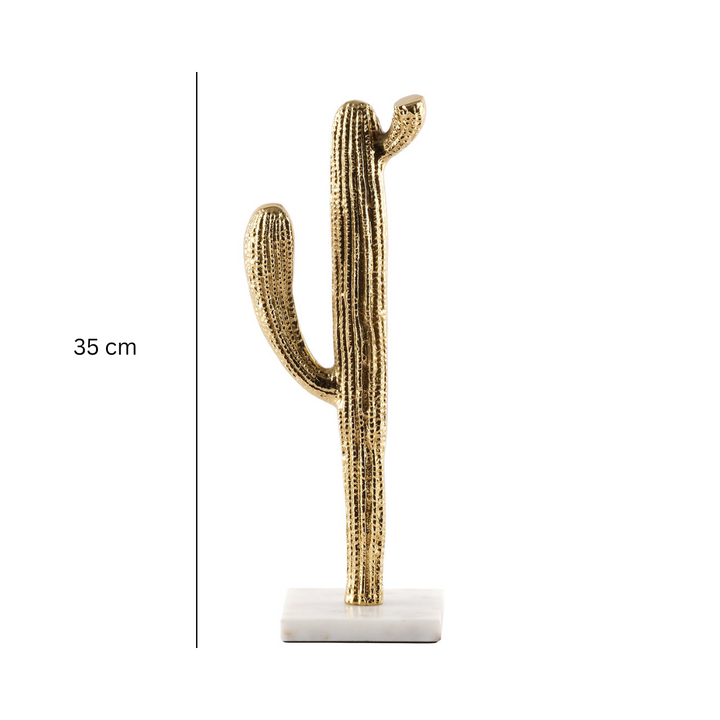 Gold Cactus Decor Metal Figurine, Large