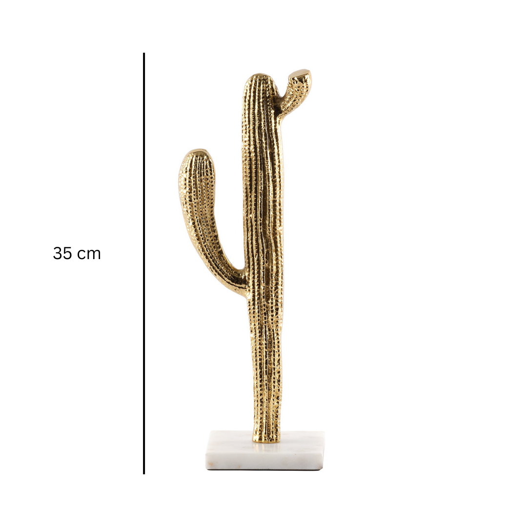 Gold Cactus Decor Metal Figurine, Large