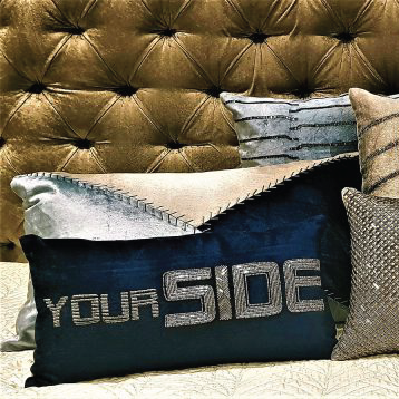 Side Divider Dark Blue Cushion Cover 12x18 inch