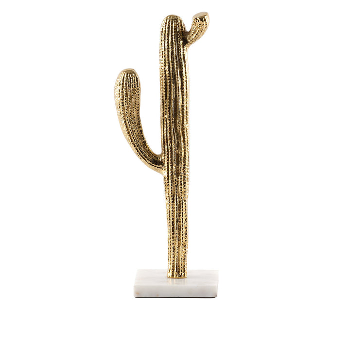 Gold Cactus Decor Metal Figurine, Large