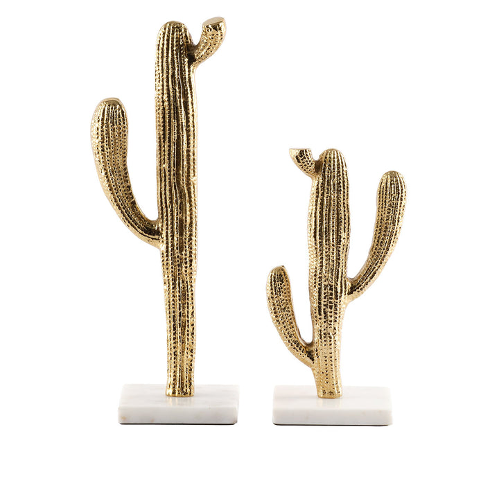 Gold Cactus Decor Metal Figurine, Large